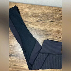 Lululemon Womens Wunder Under Crop Capri Leggings Lace Sheer 21” Inseam Black 2